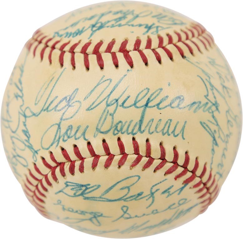 Boston Sports - 1953 Boston Red Sox Team Signed Baseball (PSA 9, Highest Graded)
