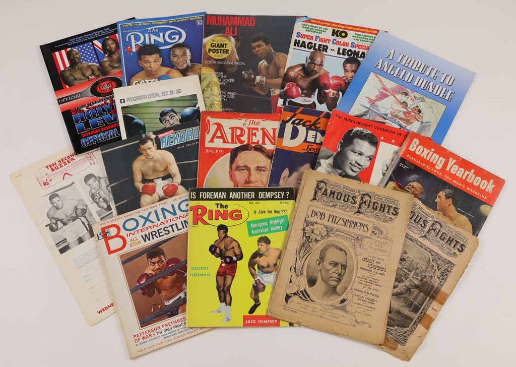 1901-2005 Boxing Fight Programs & Publications Lot of 100