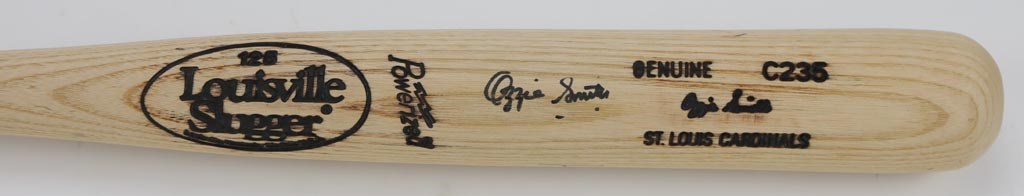 Ozzie Smith Game Issued & Signed Bat