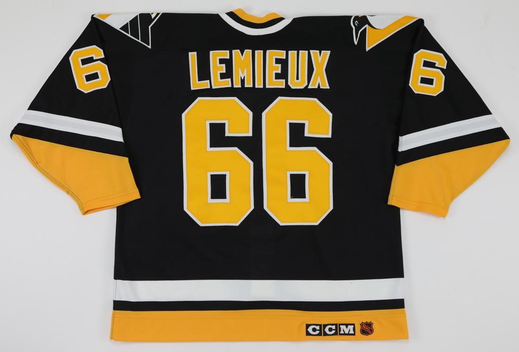 Game Used Hockey - 1993 Mario Lemieux Pittsburgh Penguins Game Worn Jersey