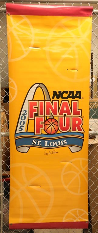 2005 Final Four Street Banner Signed By Roy Williams