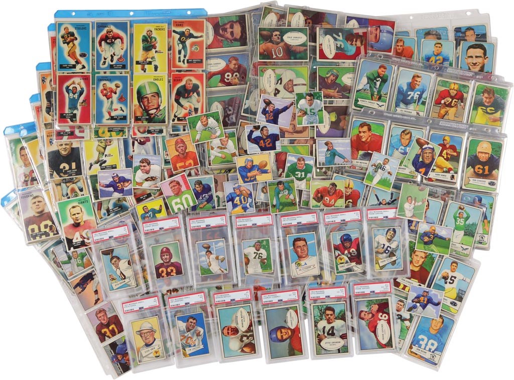 Football Cards - 1950s Bowman Football Complete Sets w/13 PSA Graded (5 Sets)