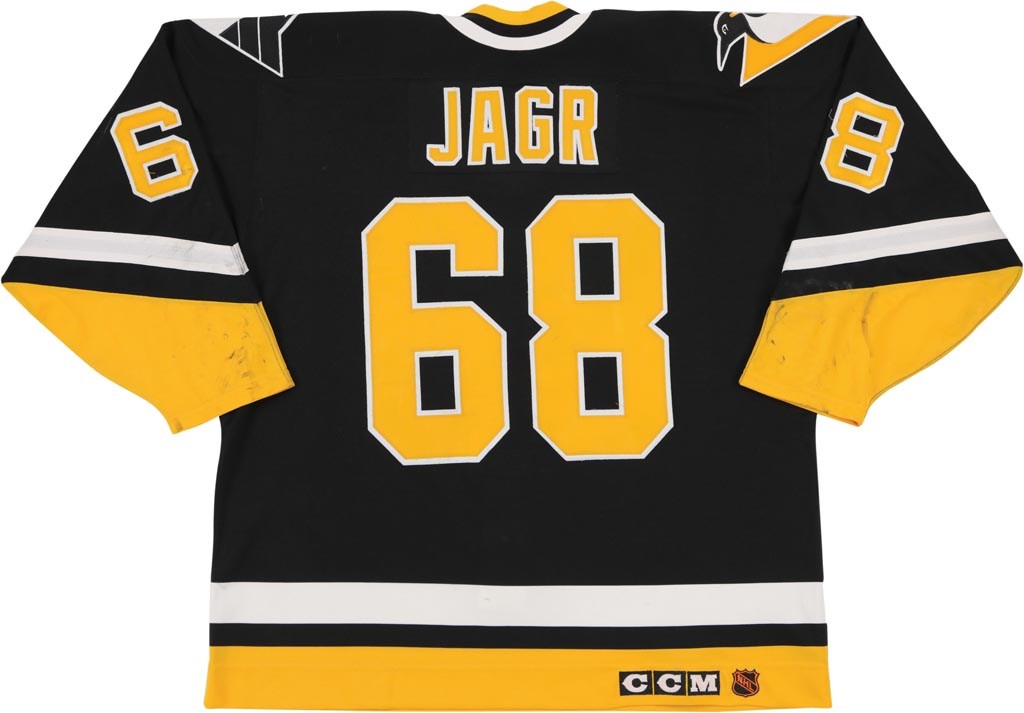 Hockey - Circa 1996-97 Jaromir Jagr Pittsburgh Penguins Game Worn Jersey (Photo-Matched to 1996-97 Score Card)