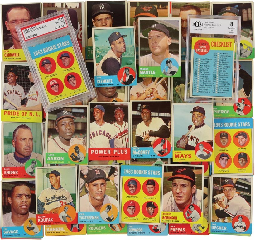 Baseball and Trading Cards - 1963 Topps Baseball Complete Set w/PSA 6 Rose Rookie