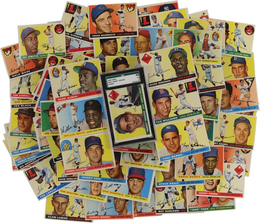 Baseball and Trading Cards - 1955 Topps Baseball Near-Complete Set (205/206)