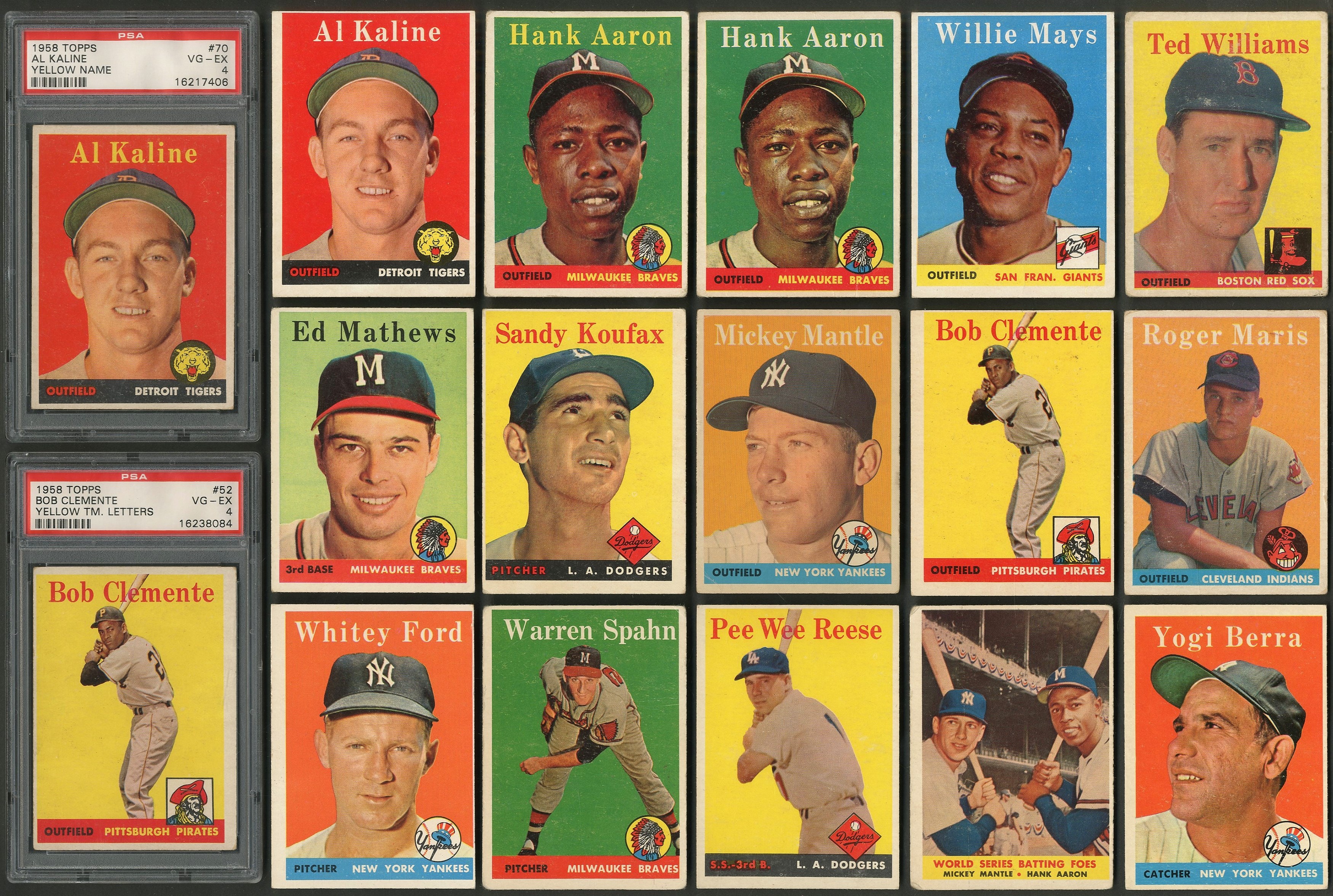 Baseball and Trading Cards - 1958 Topps Baseball Complete Set with Variations (11 PSA Graded)