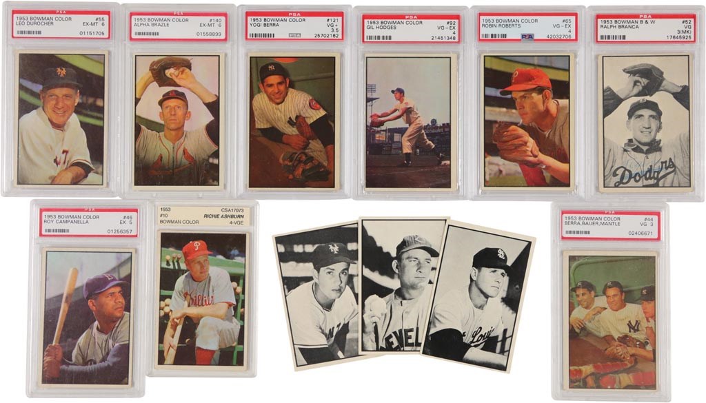 Baseball and Trading Cards - 1953 Bowman Color and B&W Complete Sets w/PSA Graded