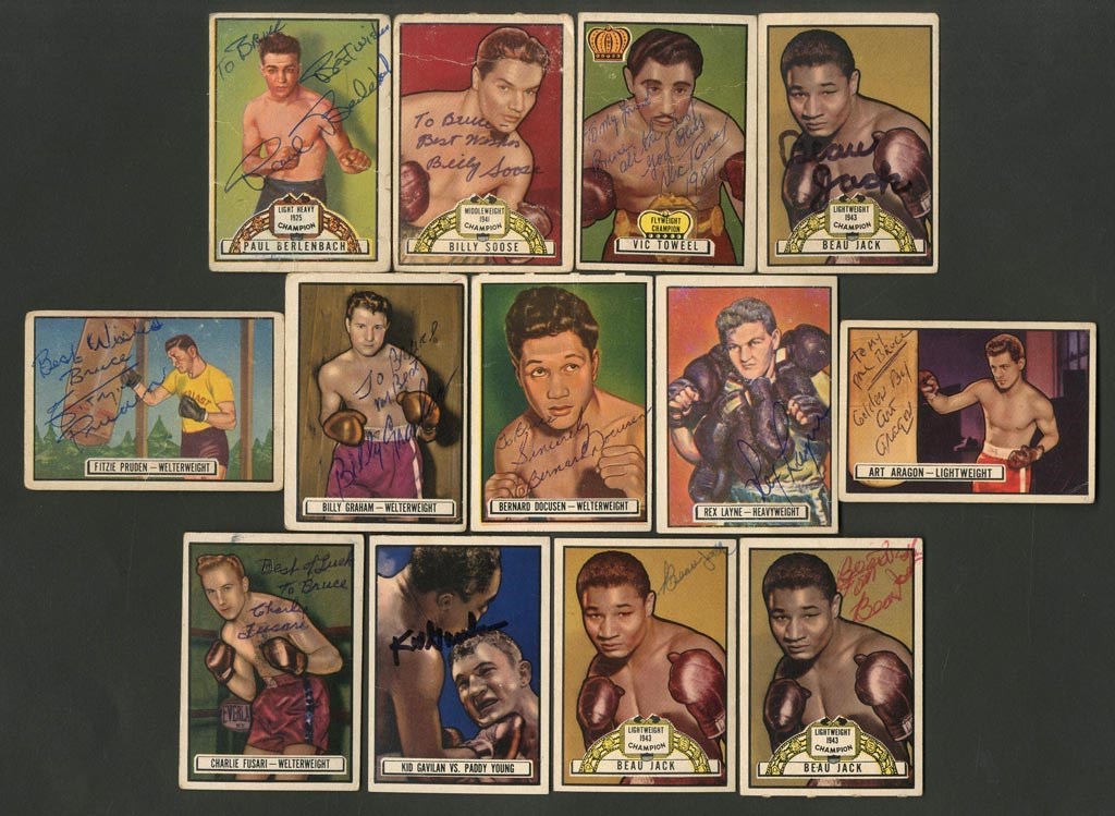 Muhammad Ali & Boxing - 1951 Ringside Boxing Signed Cards (10+)