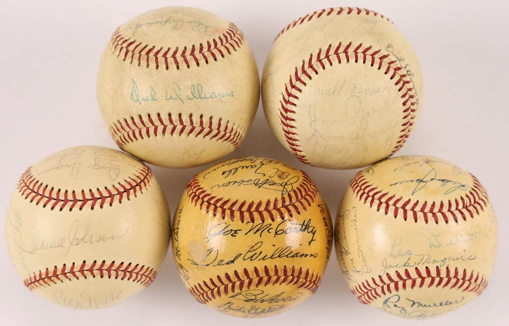 Boston Sports - 1950s-70s Boston Red Sox & NY Giants Team Signed Baseballs from Tom Yawkey's Family (5)