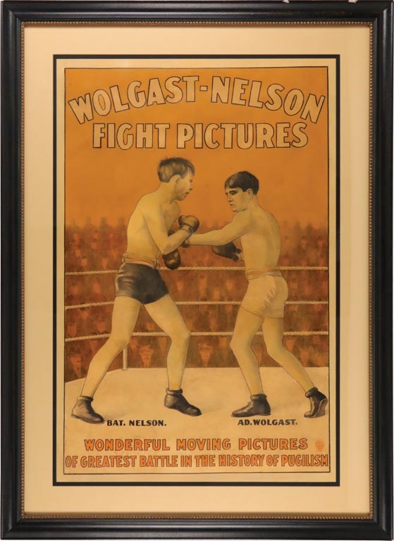 Circa 1910 Ad Wolgast vs. Battling Nelson Fight Film Poster