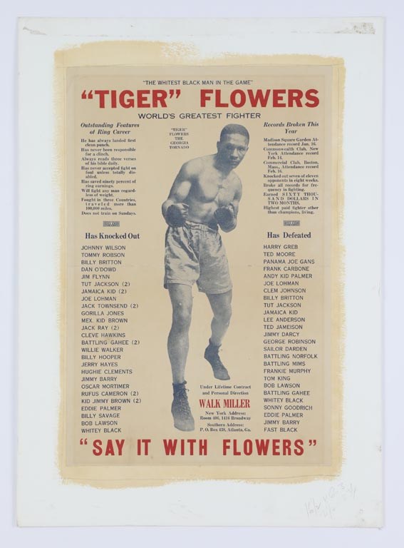 Muhammad Ali & Boxing - 1920's Tiger Flowers Advertising Poster