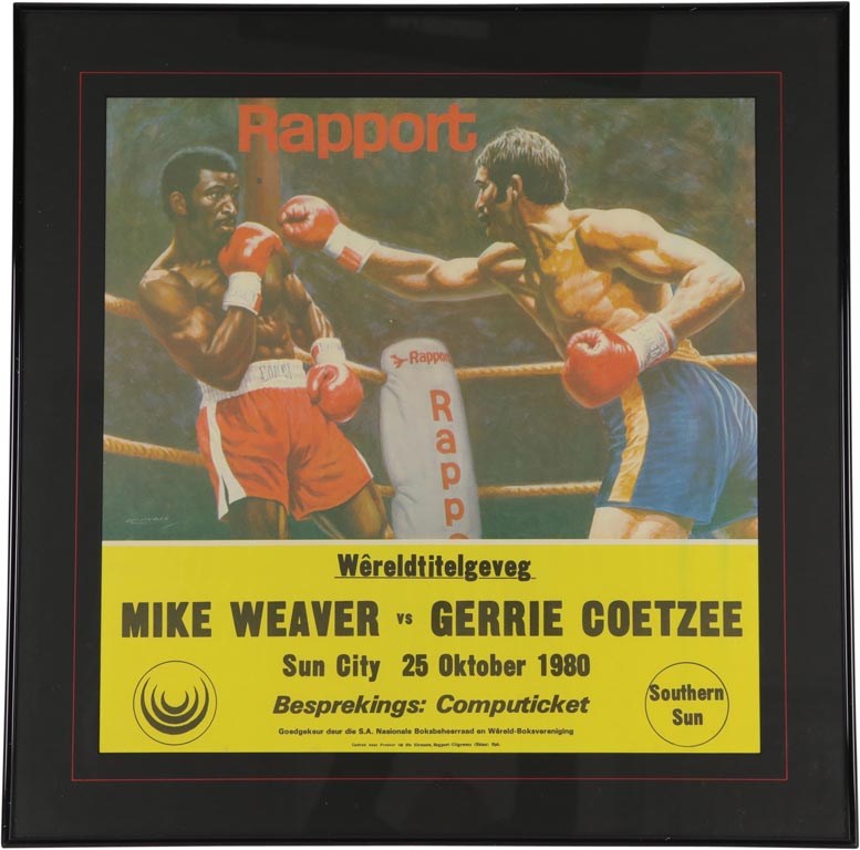 Muhammad Ali & Boxing - 1980 Mike Weaver vs. Gerrie Coetzee On-Site "Sun City" Fight Poster