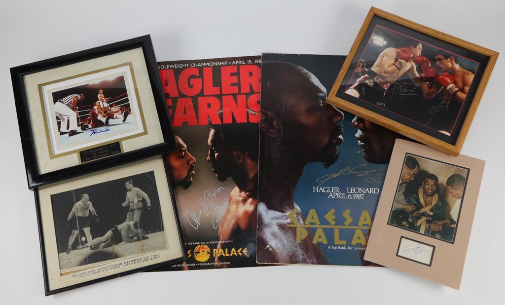 Muhammad Ali & Boxing - 1930's to 1990's Signed Boxing Photos & Posters Lot of 6