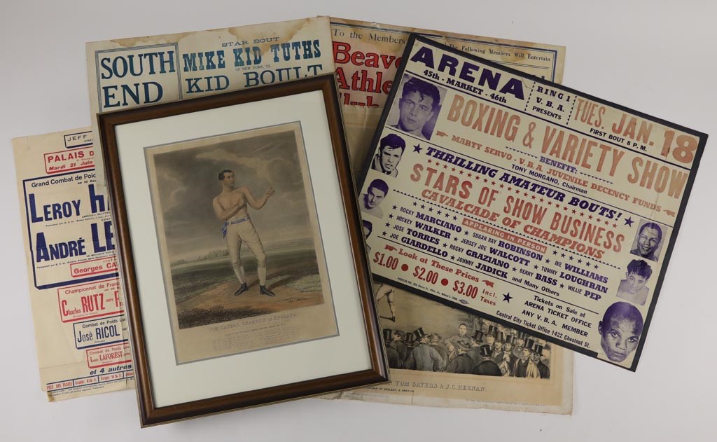 - 1860's to 1950's Eclectic Boxing Posters & Prints Lot of 10