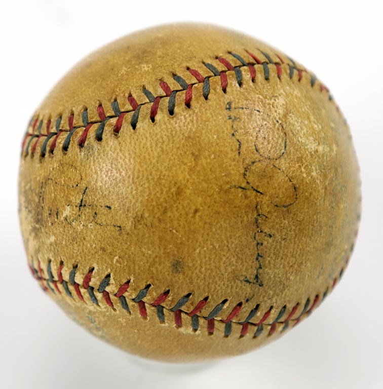 - 1932 Babe Ruth & Lou Gehrig Signed OAL Harridge Baseball (JSA)