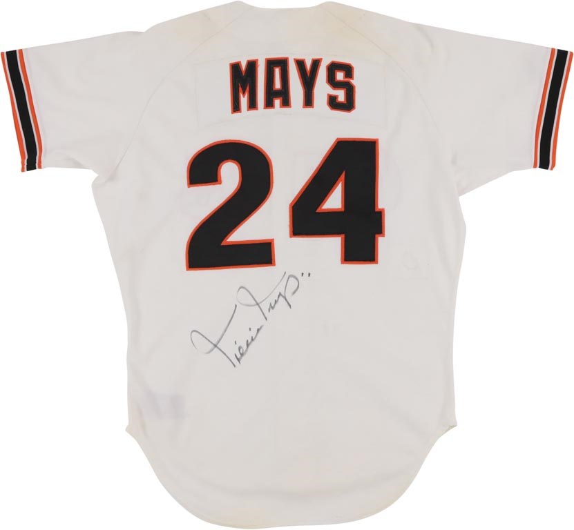 Baseball Equipment - 1987 Willie Mays Game Worn Old Timer's Day Jersey - Sourced from Mike Shannon's Collection
