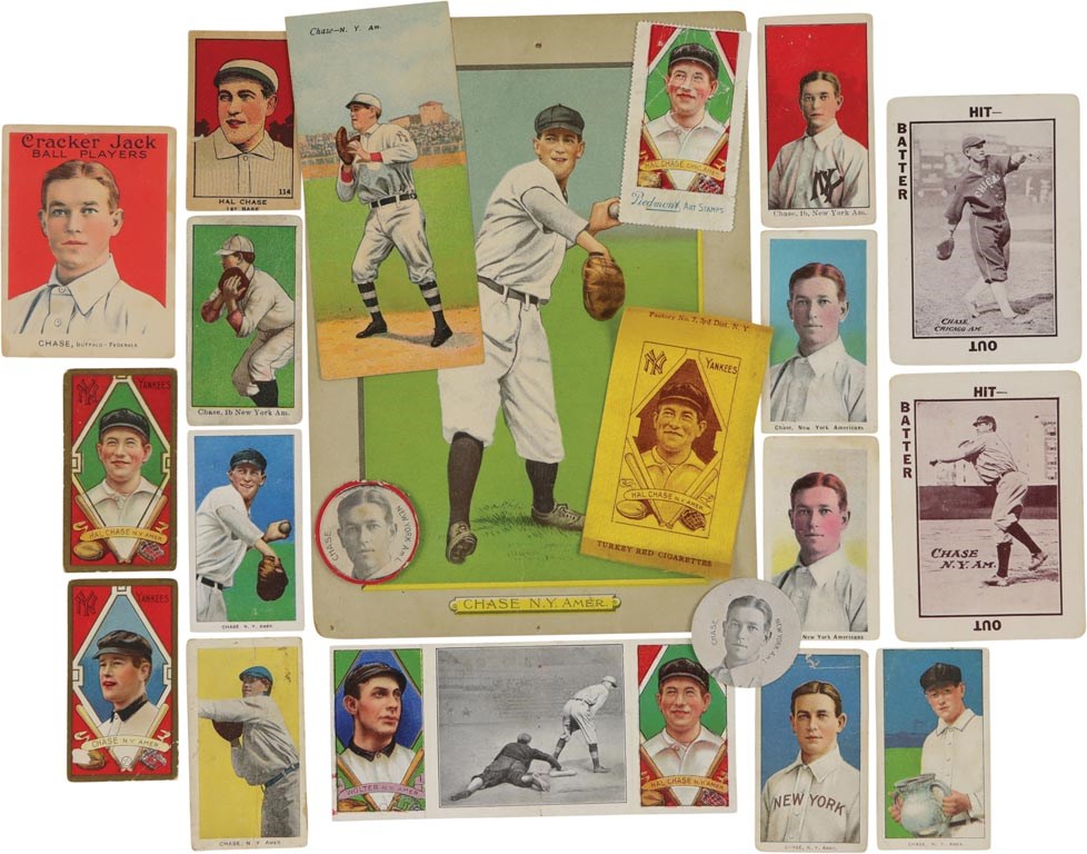 Baseball and Trading Cards - 1909-1919 Hal Chase Collection with T206, T3 Turkey Red, Cracker Jack & Rarities (30+)