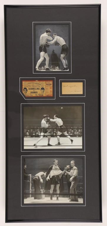 Muhammad Ali & Boxing - 1934 Max Schmelling vs Steve Hamas I Signed Display