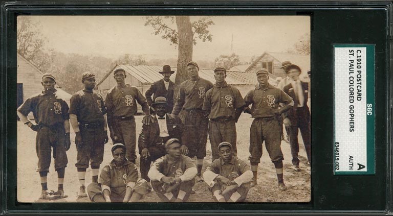 Circa 1910 St. Paul Colored Gophers Negro League Post Card