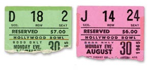 Beatles Tickets - August 30, 1965 Tickets