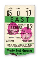 Beatles Tickets - August 17, 1966 Ticket