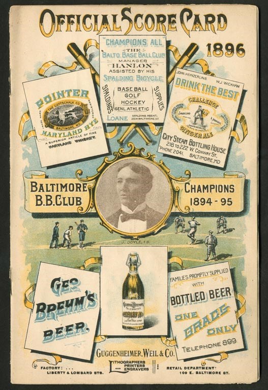 - 1886 Fan-Scored Official Scorecard Baltimore Orioles vs. St. Louis Browns