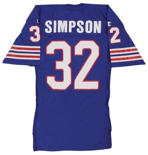 Football - 1994 O.J. Simpson Buffalo Bills Jersey with 75th Anniversary Patch Presented to Simpson