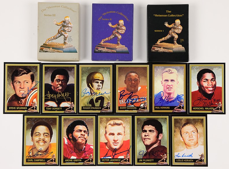 Football Cards - 1991-93 Heisman Collection Series Signed Complete Sets with Rarities (45/58 Signed)