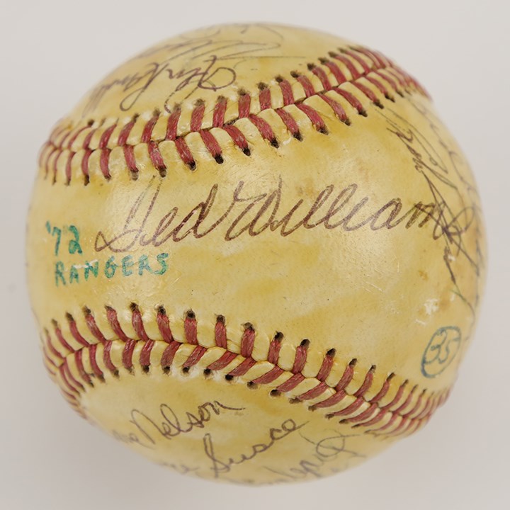 Baseball Autographs - 1972 Texas Rangers Inaugural Season Team Signed Baseball w/ Ted Williams