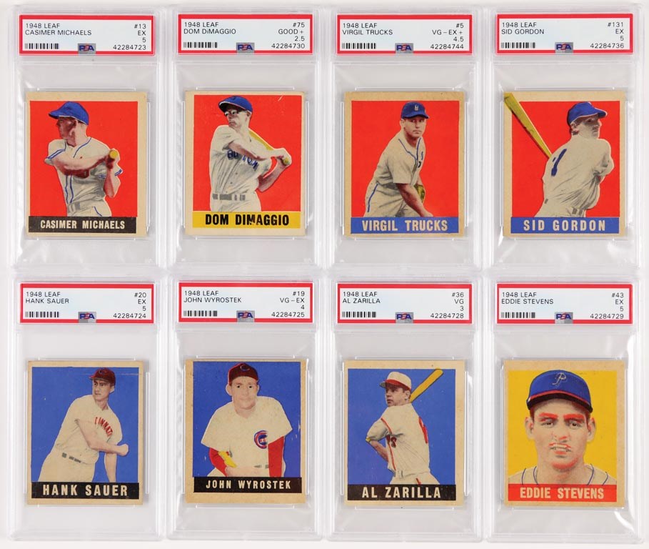 Baseball and Trading Cards - 1948 Leaf Short Print PSA Graded Collection (8)
