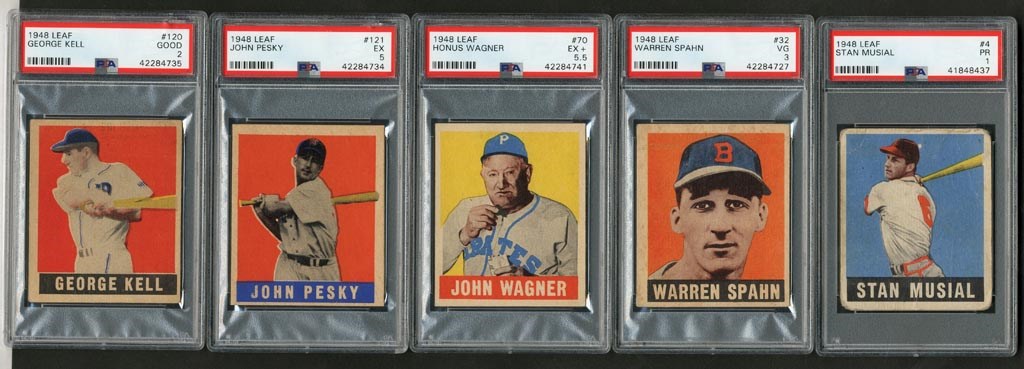 Baseball and Trading Cards - 1948 Leaf PSA Graded Hall of Famers and Stars (5)