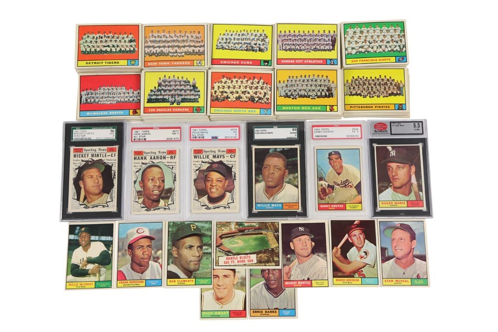 Baseball and Trading Cards - High Grade 1961 Topps Baseball Complete Set with PSA Graded