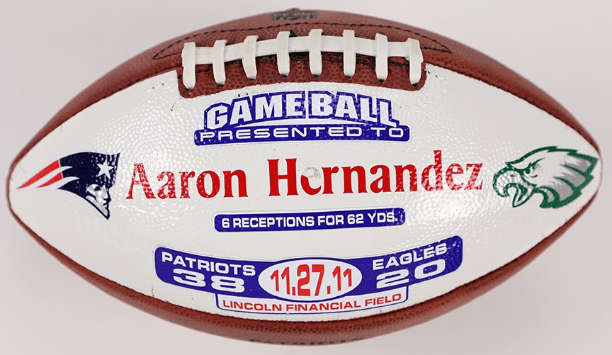 Football - Aaron Hernandez Game Ball