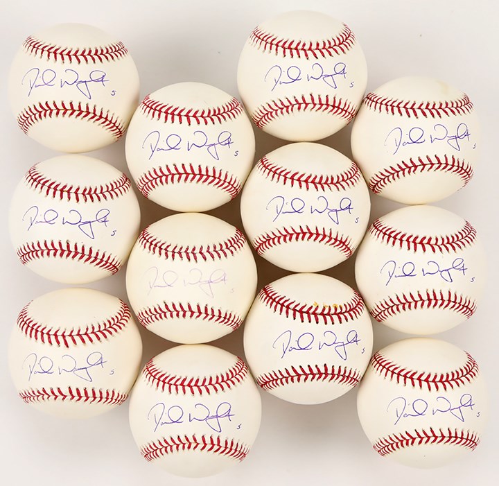 Baseball Autographs - Group of David Wright Signed Baseballs (12)