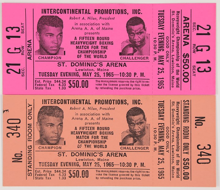 Muhammad Ali & Boxing - 1965 Muhammad Ali versus Liston Full Tickets (2)