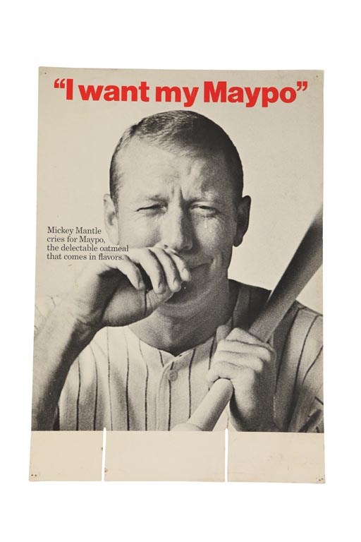 Mantle and Maris - 1960s Mickey Mantle Maypo Cardboard
