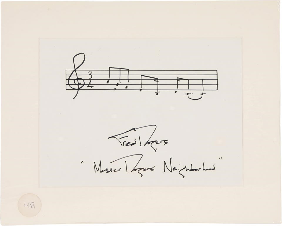 Rock And Pop Culture - Mr. Rogers Hand Drawn & Signed Musical Score (PSA 10)