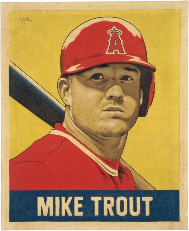 Sports Fine Art - “MIKE TROUT (1948 Leaf)” by Arthur K. Miller