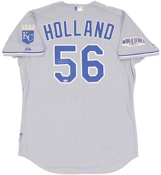 Baseball Equipment - 2014 Gregg Holland World Series Signed Game Worn Jersey