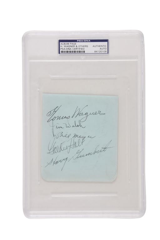 Clemente and Pittsburgh Pirates - 1949 Pirates Autograph Page with Gem Mint Honus Wagner (PSA)