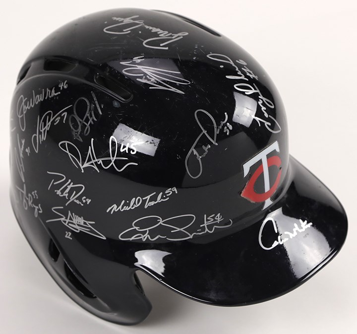 Baseball Equipment - 2016 Minnesota Twins Team Signed Game Worn Helmet