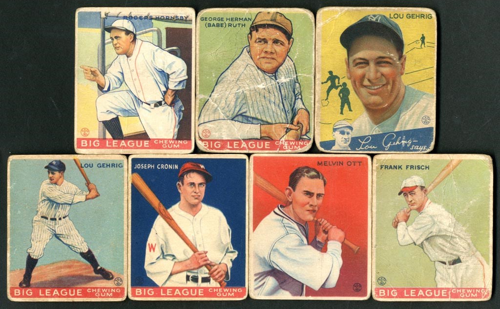 Baseball and Trading Cards - 1933-34 Goudey Collection with Ruth & Two Gehrigs (118)
