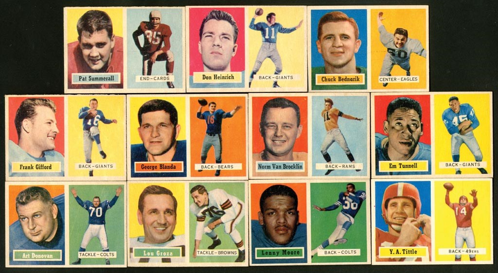 Football Cards - 1957 Topps Football Partial Set (101/154) with Contest Card Plus Extras