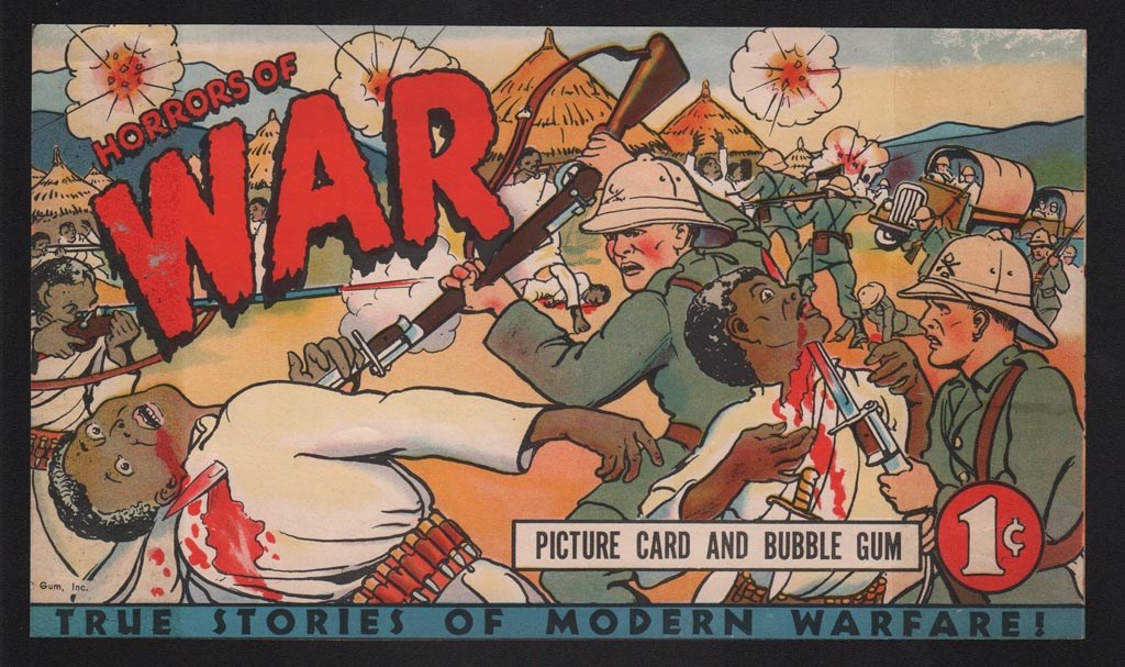 Gruesome 1938 Gum Inc. Horrors of War Window Poster