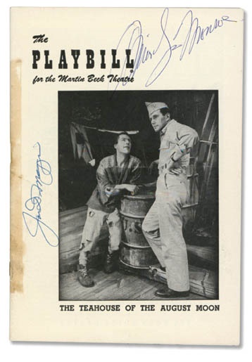Joe DiMaggio - Marilyn Monroe & Joe DiMaggio Autographed "Teahouse of the August Moon" Playbill