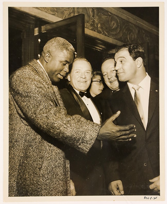Vintage Sports Photographs - Jackie Robinson Meets Rocky Marciano Type I Photo