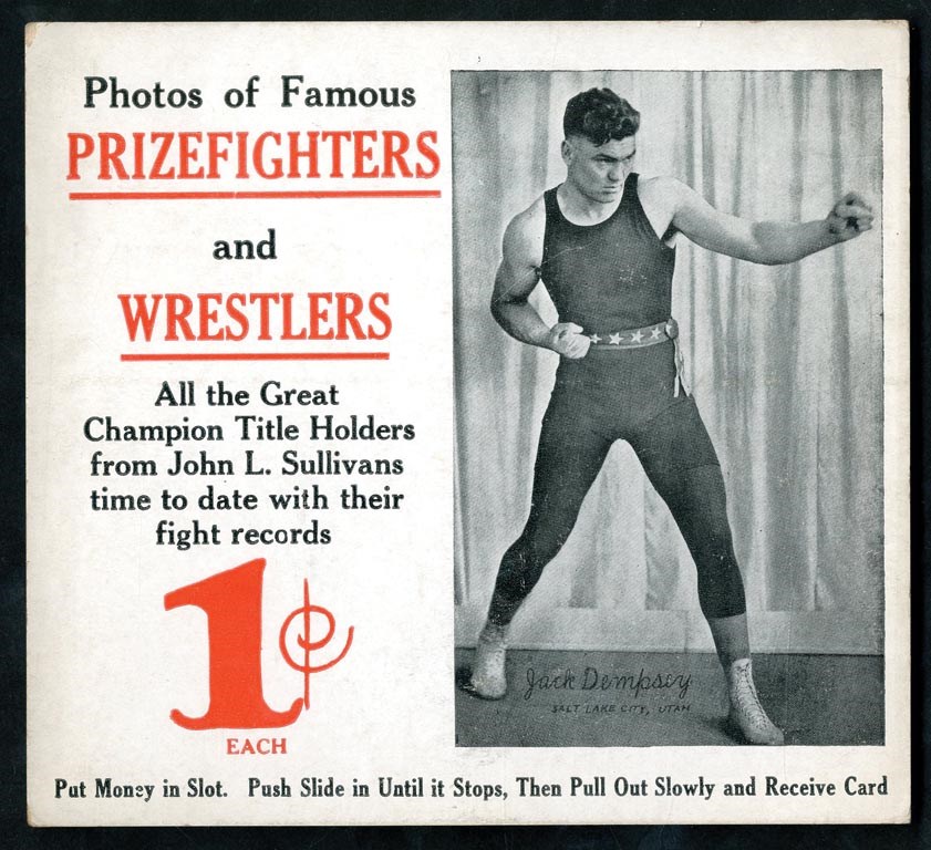 Muhammad Ali & Boxing - Rare Circa 1925 Jack Dempsey Exhibit Counter Display Card