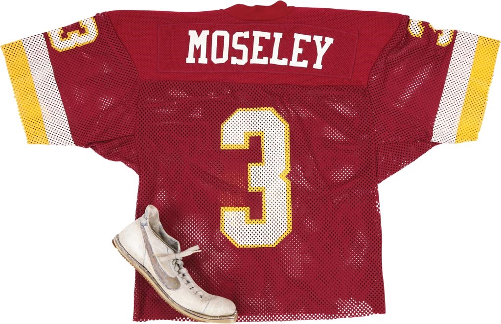 Football - 1980s Mark Moseley Game Worn Jersey and Kicking Shoe