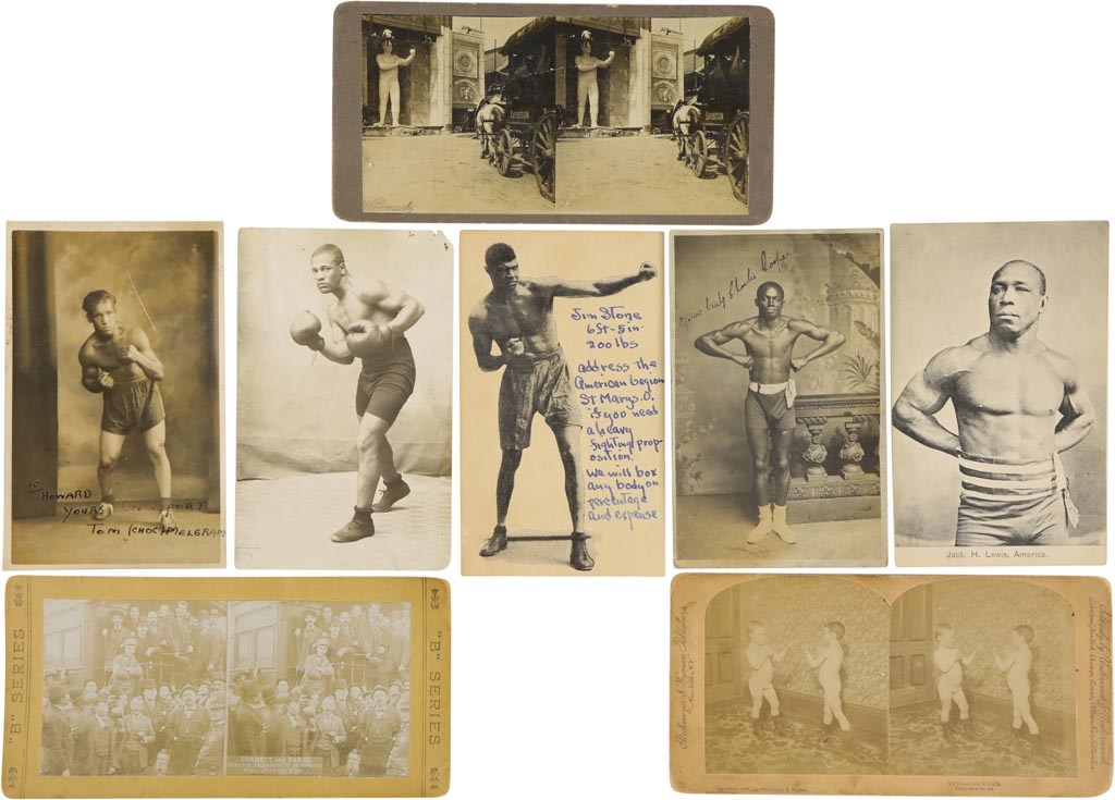 Muhammad Ali & Boxing - Early Boxing Stereocards & Postcards (8)