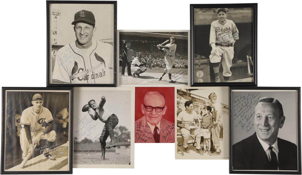 Baseball Autographs - Sport Legends Signed Vintage Photographs to Cincinnati Broadcaster Dick Bray